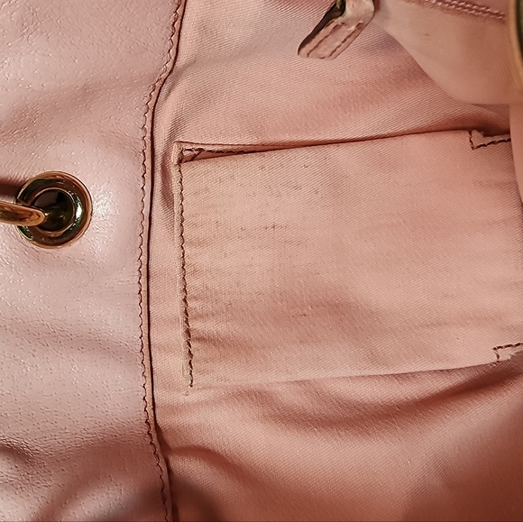 GUCCI Vintage Monogram Tote Brown/tan canvas & pink Leather trim - Picture 13 of 16